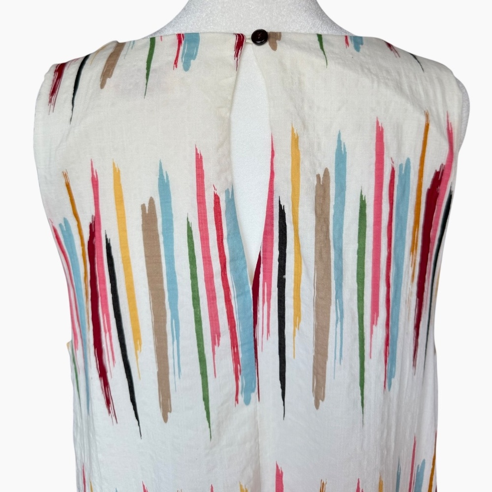 Louche Abstract Brush 100% Cotton Sleeveless‎ Dress Sz 10 - Picture 6 of 8